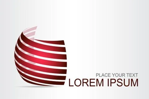 Logo stylized spherical surface with abstract shapes Stock Illustration