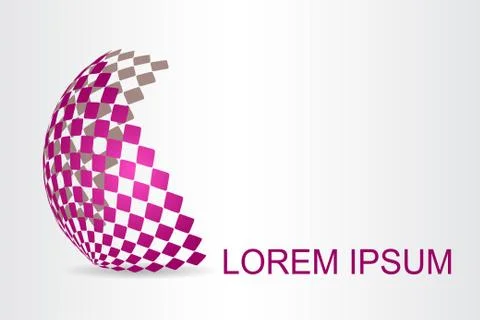 Logo stylized spherical surface with abstract shapes Illustrazione stock