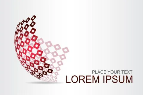 Logo stylized spherical surface with abstract shapes Illustrazione stock