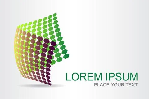 Logo stylized spherical surface with abstract shapes Stock Illustration