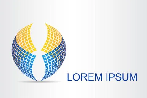 Logo stylized spherical surface with abstract shapes Stock Illustration