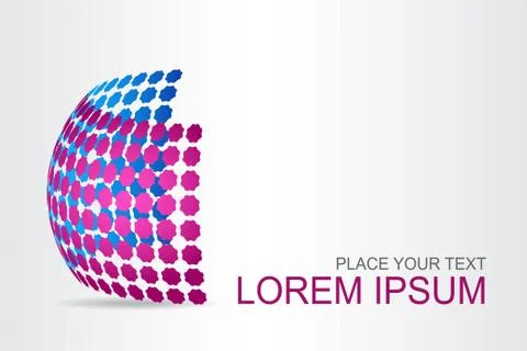 Logo stylized spherical surface with abstract shapes Stock Illustration