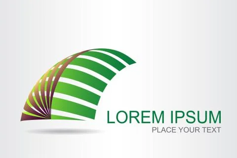 Logo stylized spherical surface with abstract shapes Stock Illustration