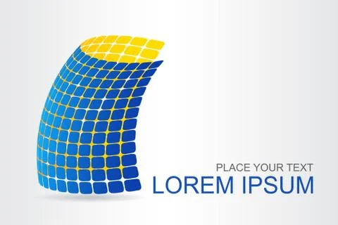 Logo stylized spherical surface with abstract shapes Stock Illustration