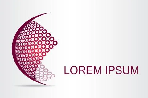 Logo stylized spherical surface with abstract shapes Stock Illustration