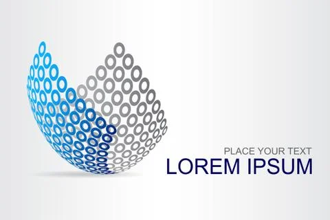 Logo stylized spherical surface with abstract shapes Stock Illustration