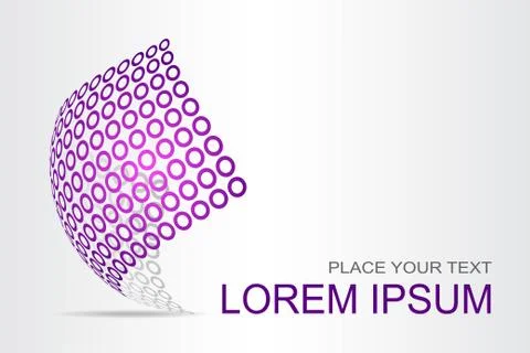 Logo stylized spherical surface with abstract shapes Stock Illustration