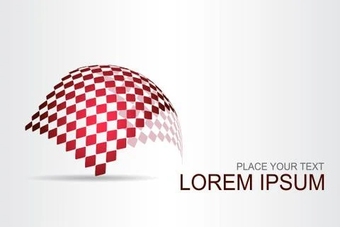 Logo stylized spherical surface with abstract shapes Stock Illustration