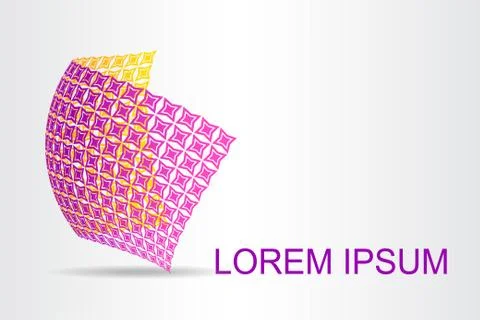 Logo stylized spherical surface with abstract shapes Stock Illustration