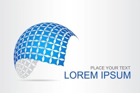 Logo stylized spherical surface with abstract shapes Stock Illustration