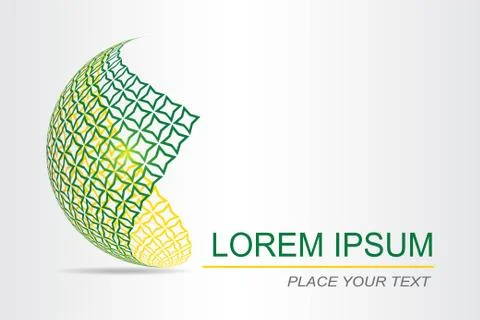 Logo stylized spherical surface with abstract shapes Stock Illustration