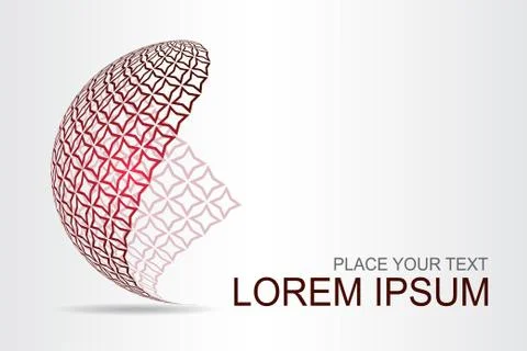 Logo stylized spherical surface with abstract shapes Stock Illustration