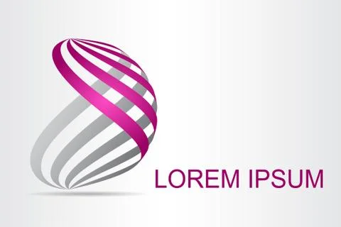 Logo stylized spherical surface with abstract shapes Stock Illustration