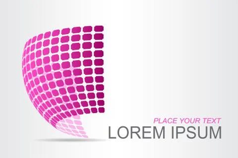 Logo stylized spherical surface with abstract shapes Stock Illustration