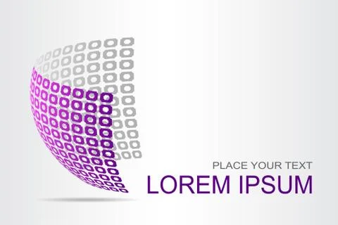Logo stylized spherical surface with abstract shapes Stock Illustration
