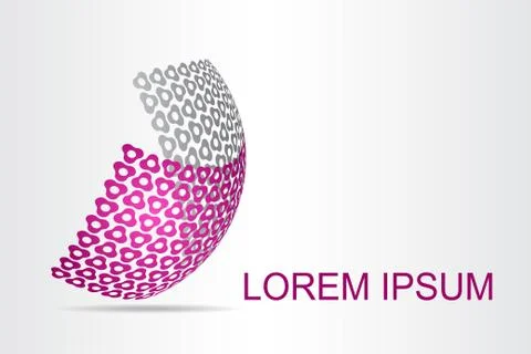 Logo stylized spherical surface with abstract shapes Illustrazione stock