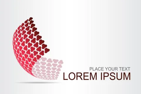Logo stylized spherical surface with abstract shapes Stock Illustration