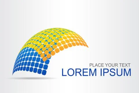 Logo stylized spherical surface with abstract shapes Stock Illustration