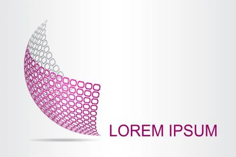 Logo stylized spherical surface with abstract shapes Stock Illustration