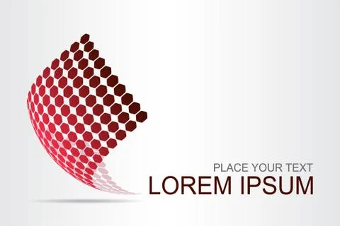 Logo stylized spherical surface with abstract shapes Stock Illustration