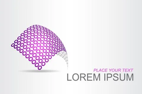 Logo stylized spherical surface with abstract shapes Stock Illustration