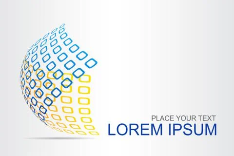 Logo stylized spherical surface with abstract shapes Illustrazione stock