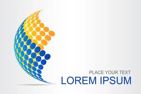 Logo stylized spherical surface with abstract shapes Stock Illustration