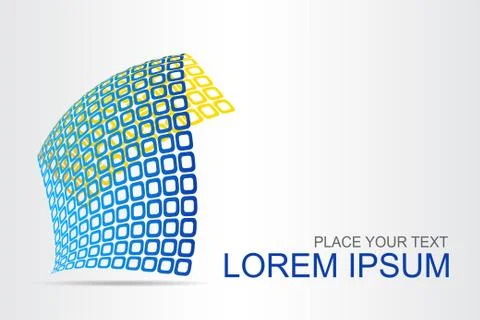 Logo stylized spherical surface with abstract shapes Stock Illustration