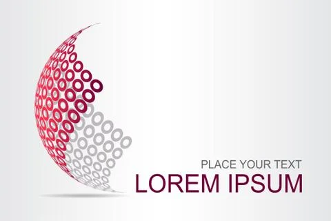 Logo stylized spherical surface with abstract shapes Stock Illustration