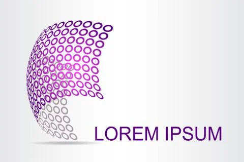 Logo stylized spherical surface with abstract shapes Stock Illustration