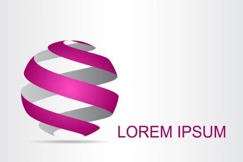 Logo stylized spherical surface with abstract shapes Stock Illustration