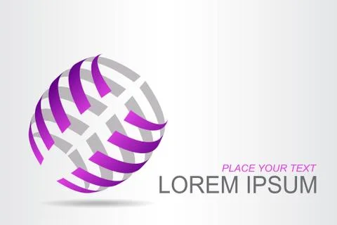 Logo stylized spherical surface with abstract shapes Illustrazione stock