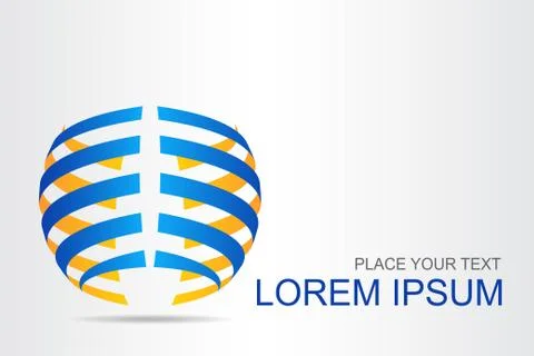 Logo stylized spherical surface with abstract shapes Stock Illustration