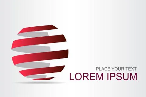 Logo stylized spherical surface with abstract shapes Stock Illustration