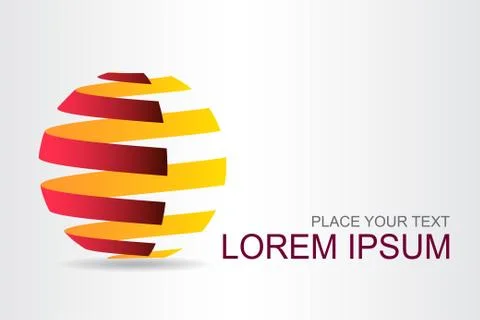 Logo stylized spherical surface with abstract shapes Stock Illustration