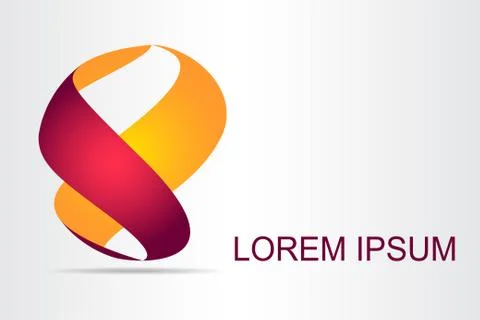 Logo stylized spherical surface with abstract shapes Stock Illustration