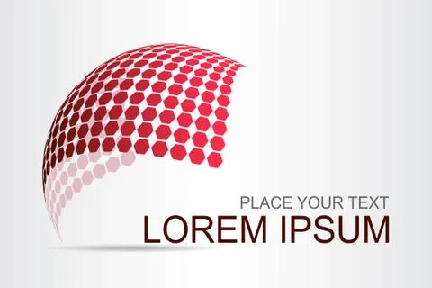 Logo stylized spherical surface with abstract shapes Stock Illustration