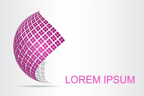 Logo stylized spherical surface with abstract shapes Stock Illustration