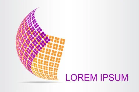 Logo stylized spherical surface with abstract shapes Stock Illustration