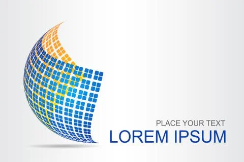 Logo stylized spherical surface with abstract shapes Stock Illustration