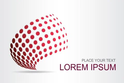 Logo stylized spherical surface with abstract shapes Stock Illustration