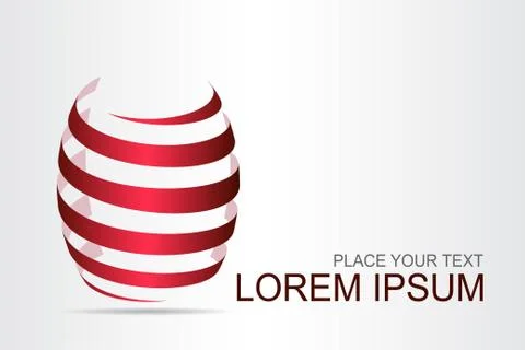 Logo stylized spherical surface with abstract shapes Stock Illustration