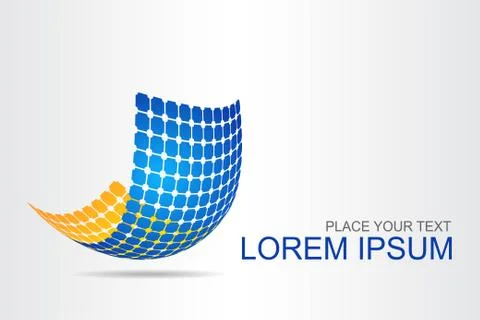 Logo stylized spherical surface with abstract shapes Stock Illustration