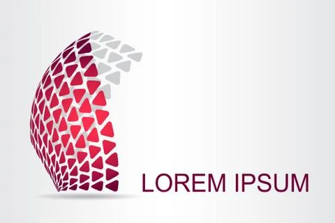 Logo stylized spherical surface with abstract shapes Stock Illustration