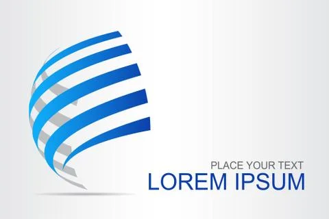 Logo stylized spherical surface with abstract shapes Illustrazione stock