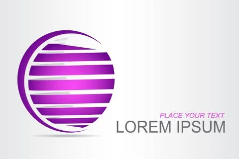 Logo stylized spherical surface with abstract shapes Stock Illustration