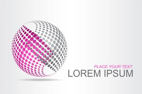 Logo stylized spherical surface with abstract shapes Stock Illustration