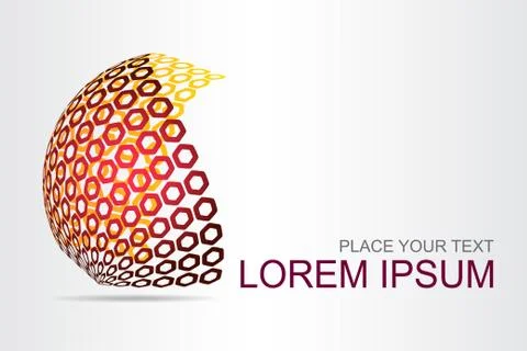 Logo stylized spherical surface with abstract shapes Stock Illustration