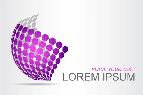 Logo stylized spherical surface with abstract shapes Stock Illustration