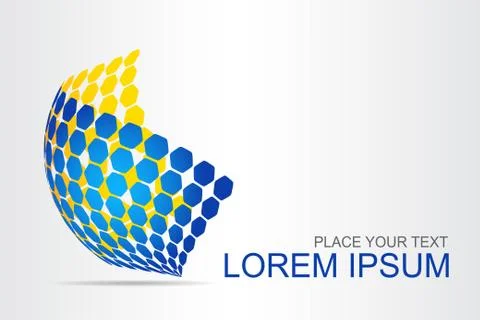 Logo stylized spherical surface with abstract shapes Stock Illustration